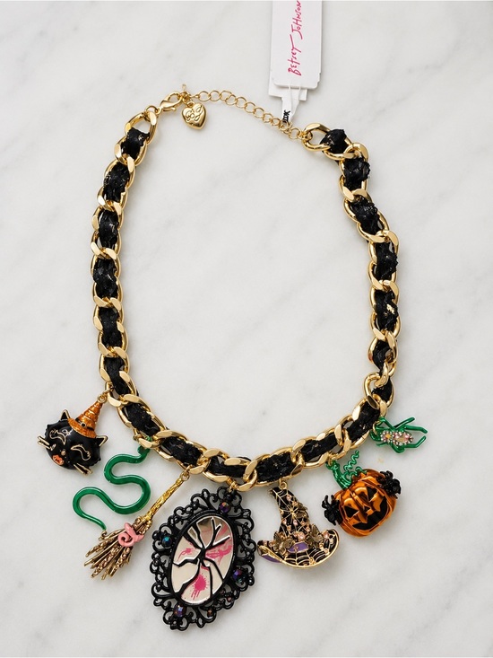 Betsey Johnson Jewelry - NEW RELEASE Betsey Johnson Halloween Charm Car Spider Pumpkin Hat Necklace NWT